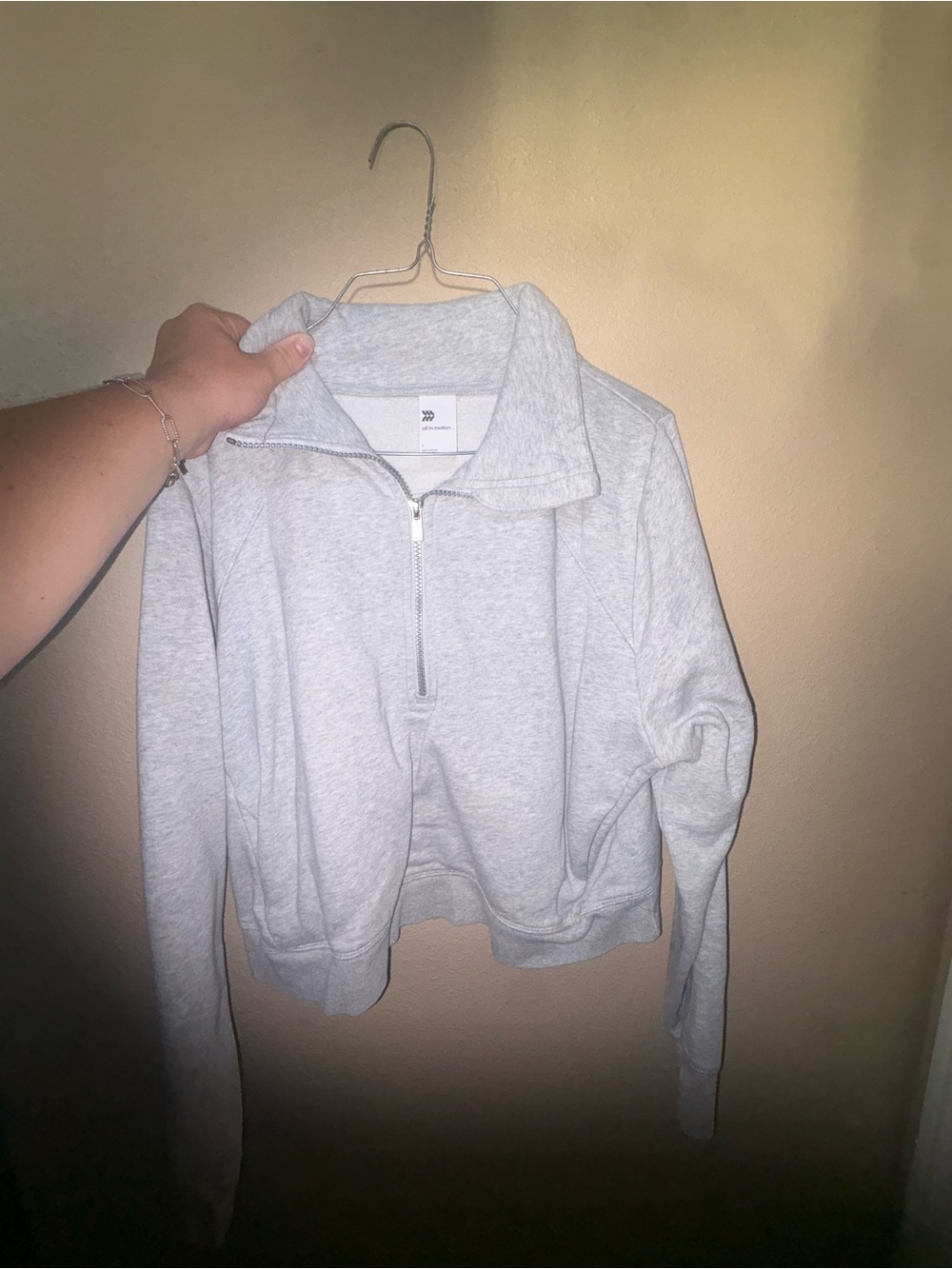 Light Gray Half-Zip Women’s Sweater